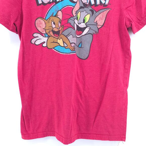 Tom & Jerry Official Licensed Red Distressed Graphic T-Shirt Classic Animation M - Picture 4 of 9